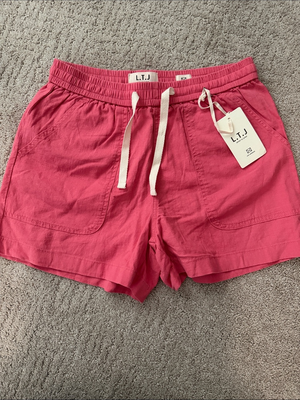 L.T.J Women's Pink Athletic Drawstring Shorts